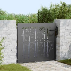 vidaXL Poartă de grădină Negru 105 x 100 cm Oțel vopsit &icirc;n pulbere