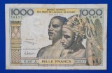 Bancnota Coasta de Azur 1000 franci 1974, 1000 francs 1974 Africa de Est