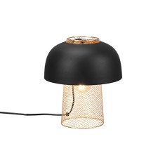 Veioza/Lampa de masa PUNCH, negru/auriu, dulie E27 -TRIO