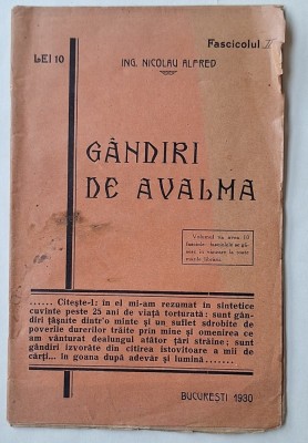 G&amp;acirc;ndiri de avalma &amp;ndash; Nicolau Alfred, Fascicolul II, București 1930, rar interbelic foto