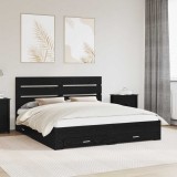 Cumpara ieftin Cadru de pat cu sertar Stejar Negru 180 x 200 cm Lemn prelucrat