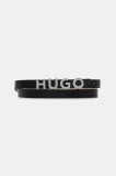 HUGO curea de piele femei, culoarea negru, 50536876