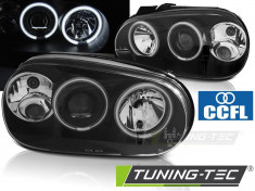 Faruri compatibile cu VW GOLF 4 09.97-09.03 ANGEL EYES CCFL Negru foto