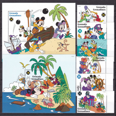 Grenada Grenadines 1995 Disney pirati MI 2120-25 + 2 bl.333,334 MNH foto