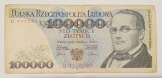 100000 zlotych/ zloti, 1990 Polonia foto