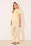 women&#039;secret pijama culoarea galben, bumbac, 3132106
