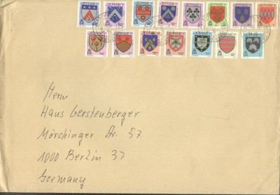 Jersey 1981 Large cover, Coat of arms, 2 sets K.311 foto