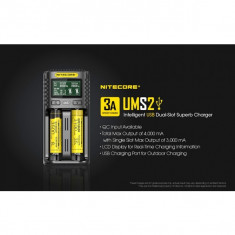 Nitecore UMS2, Incarcator USB, Mod QC foto