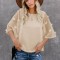 K819-15 Bluza casual din material lejer cu maneci scurte largi