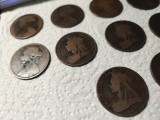 Lot vintage de 14 monede de 1 penny ani diferiti