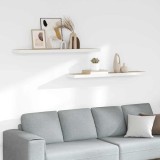 vidaXL Rafturi perete suspendate 2 buc. stejar/alb 120x23,5x3,8 cm MDF 326586
