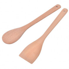 Set 2 ustensile pentru gatit din lemn,30 cm