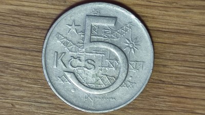 Cehoslovacia - moneda de colectie - 5 korun / coroane 1973 - foarte frumoasa ! foto