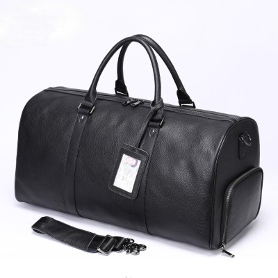 Geanta voiaj, fitness, BUSY LDY&amp;amp;GTM&amp;reg; Nomad, piele naturala, compartiment incaltaminte, unisex, capacitate mare, neagra foto