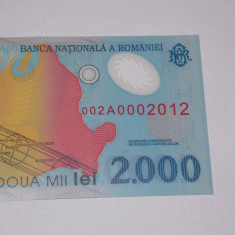 2000 Lei Eclipsa. Serie 2012. Rara. UNC.