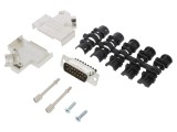 Conector D-Sub 15 Pin Tată 45&deg; Terminal Șurub pe Cablu