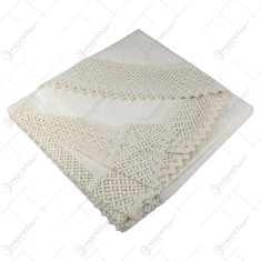Fata de masa traditionala din bumbac, ovala, 300&times;160 CM, Crem