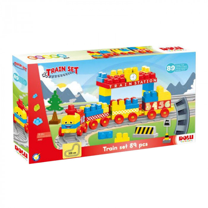 Set de constructii cu trenulet, 89 piese, 18 luni+