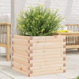 Jardiniera Gradina vidaXL, 50x50x45.5cm, Lemn Pin Masiv, Maro, Ghiveci Exterior Interior, Decorativa
