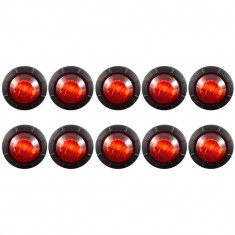 Set 10 Becuri LED Rotunde pentru Vehicule - Luminile de Pozitie si Marker Lateral, Impermeabile, 12 V, 1.9 cm, Alb