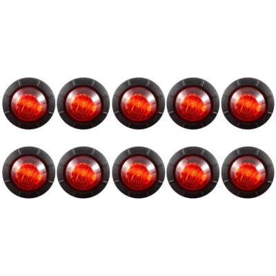 Set 10 Becuri LED Rotunde pentru Vehicule - Luminile de Pozitie si Marker Lateral, Impermeabile, 12 V, 1.9 cm, Alb foto