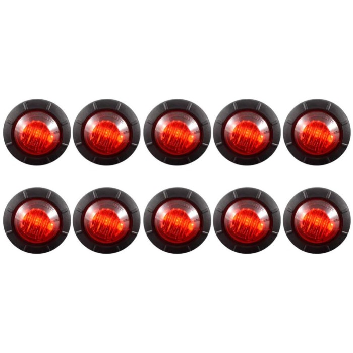 Set 10 Becuri LED Rotunde pentru Vehicule - Luminile de Pozitie si Marker Lateral, Impermeabile, 12 V, 1.9 cm, Alb