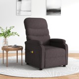 VidaXL Fotoliu de masaj electric, maro &icirc;nchis, material textil