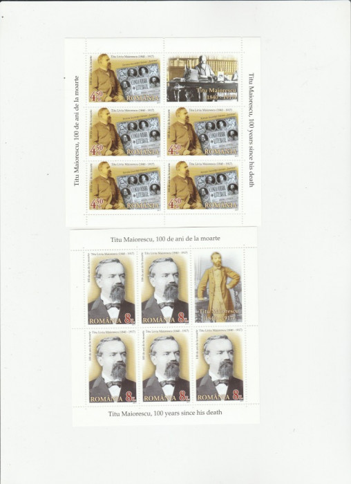 TITU MAIORESCU MINISHEET,2017 MNH,ROMANIA.