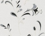 Tapet hartie, model floral, AS Creation Black &amp; White 106742, 10 x 0.53 m