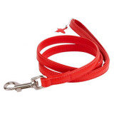 Cumpara ieftin Lesă din piele netedă 122cm, 25mm - roșu, Lesa, COLLAR