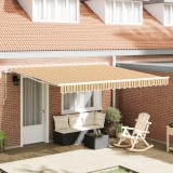 vidaXL Marchiza manuală retractabilă cu dungi multicolore 400x350 cm