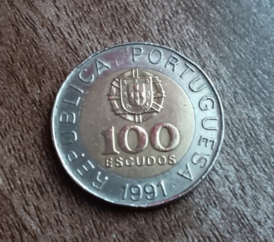 C50 - Moneda foarte veche - Portugalia ante euro - 100 escudos - 1991 foto