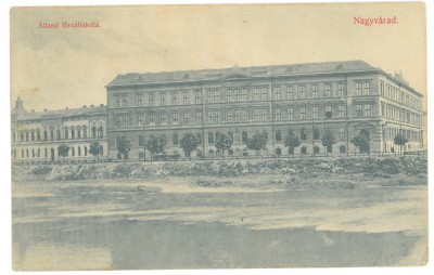 4968 - ORADEA, High School, Romania - old postcard - used - 1915 foto