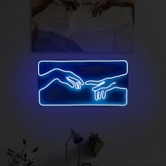 Decoratiune luminoasa LED, Creation of Adam, Benzi flexibile de neon, DC 12 V, Albastru