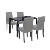 Cumpara ieftin Set de masă Karen 4+1 negru-gri