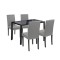 Set de masă Karen 4+1 negru-gri