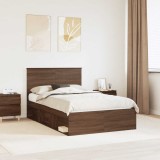 Cumpara ieftin Cadru de pat Stejar inchis 120 x 190 cm Lemn de pin masiv