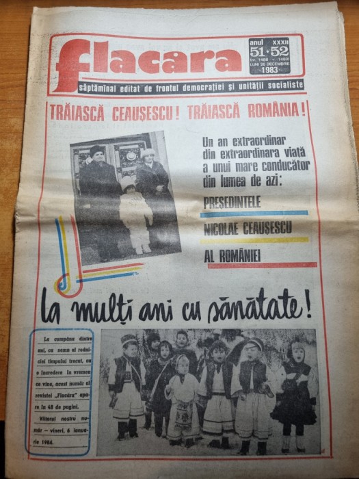 flacara 26 decembrie 1983-numar dublu de anul nou,adrian paunescu