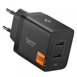 Incarcator Retea Spigen Essential, 47W, 3A, 2 x USB-C, Negru ACH09457
