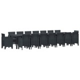 vidaXL Set de masă de grădină cu perne cu pernă 17 pcs Antracit PP 3378655