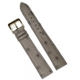 Cumpara ieftin Curea de Ceas din Piele Veritabilă de Curcan &ndash; Fleurus France &ndash; Gri &ndash; 14/18 mm