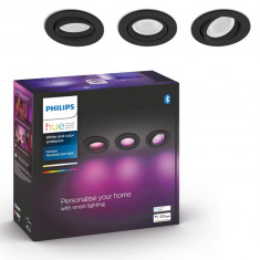 Pachet 3 spoturi incastrate LED RGB inteligente Philips Hue Centura, 3 x 250 lumeni - RESIGILAT