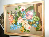 Tablou cusut goblen, vintage , deosebit, rama originala,