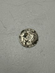 MONEDA ARGINT 835 - 1 LEU 1881 - Carol I - Necuratata - Patina Vintage !