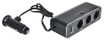 Priza auto multipla Automax cu 3 iesiri 12/24V 5A si 1 pt. USB 5V 500mA, cu cablu de 65cm AutoDrive ProParts foto