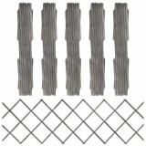 Cumpara ieftin Garduri din spalier, 5 buc., gri, 180x60 cm, lemn masiv de brad