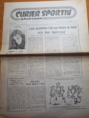 curierul sportiv banatean 11 februarie 1990-programul campionatului mondial foto