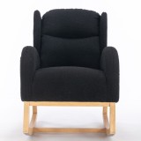 Scaun balansoar modern cu husă din material Teddy, Negru | Aosom Romania