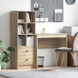 vidaXL Birou cu spațiu de depozitare cu sertar 2 pcs Stejar Sonoma 3337315