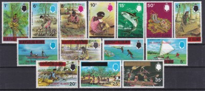 DB1 Ins. Gilbert 1976 Indeletniciri Rechin Supratipar 1 - 14 14 v. MNH foto